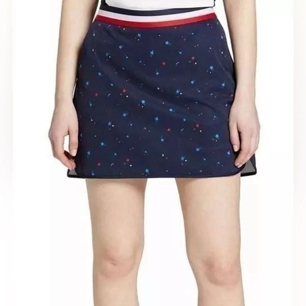NWT Lady Hagen Women’s Navy Skort Red White Stars Golf Tennis Pickleball-Size XL