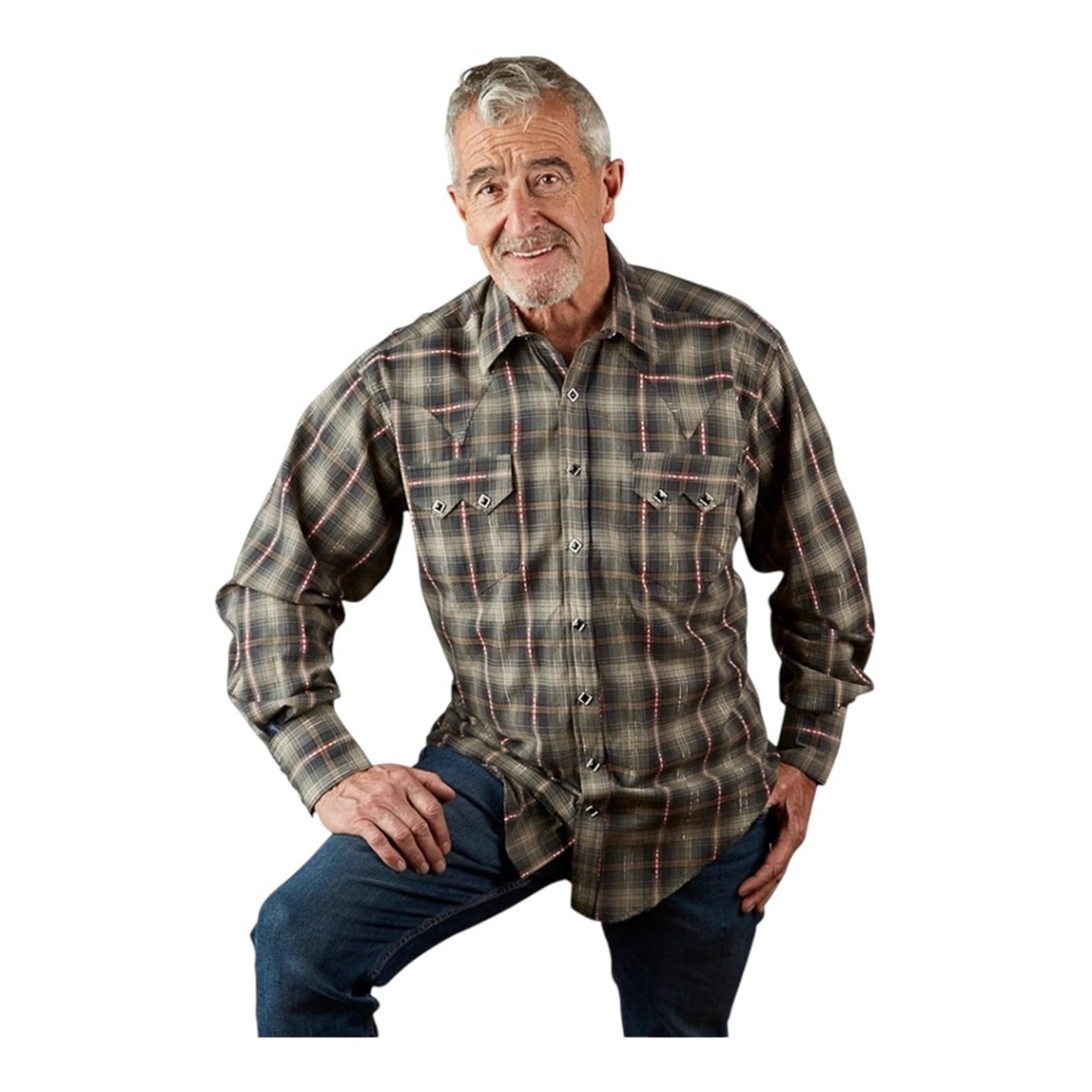 Rockmount Shadow Plaid Dobby Lurex Western Shirt XL