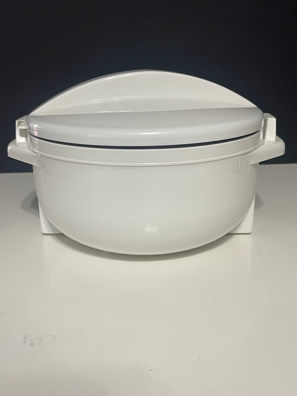 Vtg 9” Thermal Stainless Steel Hot/Cold Travel Bowl w Twist On Sealing Lid