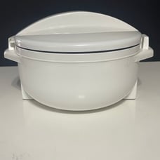 Vtg 9” Thermal Stainless Steel Hot/Cold Travel Bowl w Twist On Sealing Lid