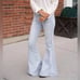 Blank Paige denim collection, striped, extra wide leg, flare, denim jeans, Sz S