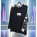 Victoria's Secret PINK Black Logo Sweatshirt with Sleeve Graphics Casual Rare L
