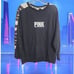 Victoria's Secret PINK Black Logo Sweatshirt with Sleeve Graphics Casual Rare L