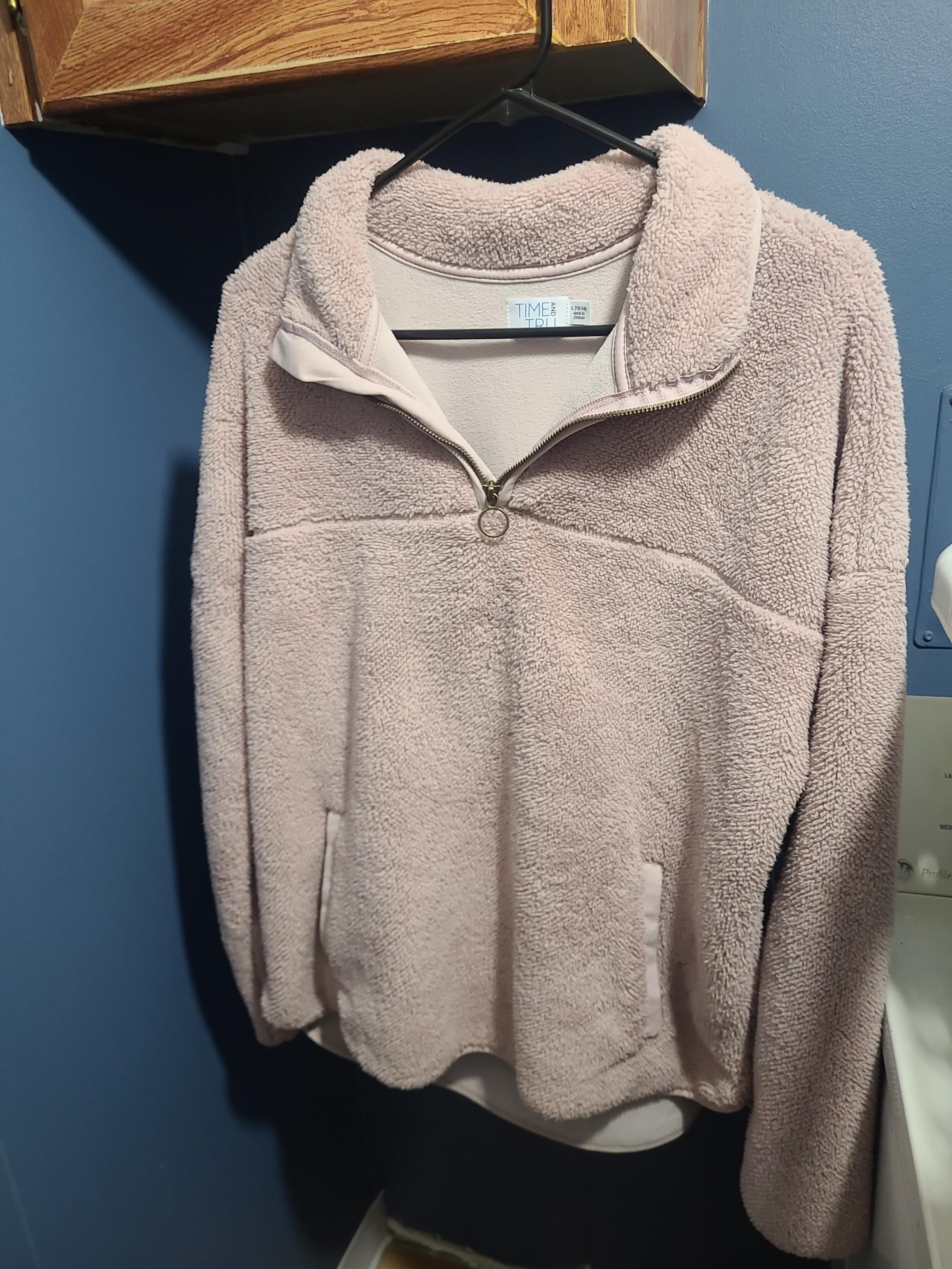 Fuzzy half zip up hoodie