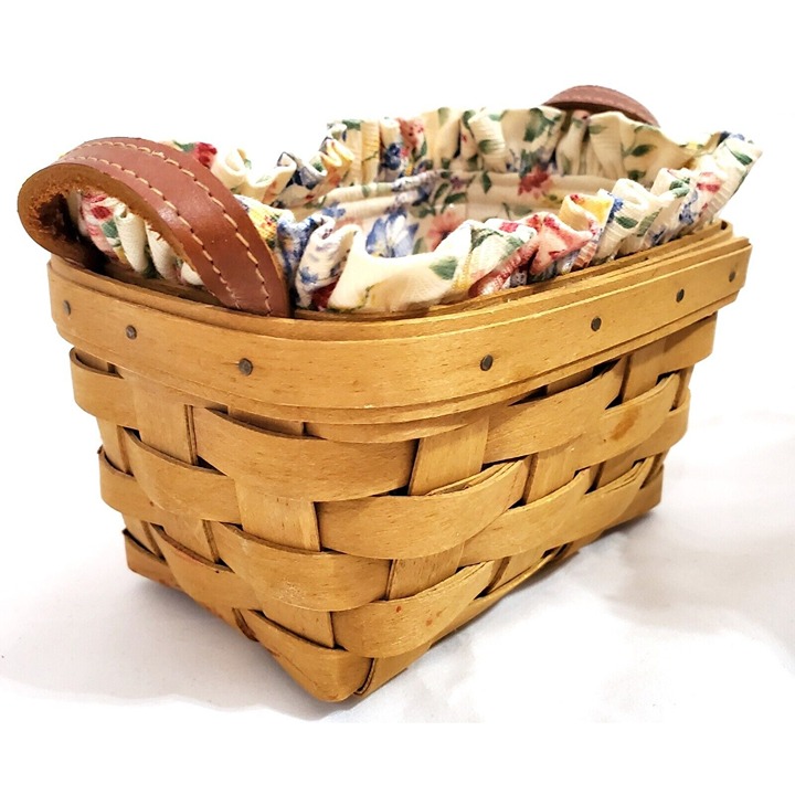 Longaberger 4X4X2" Blue Floral Basket Liner