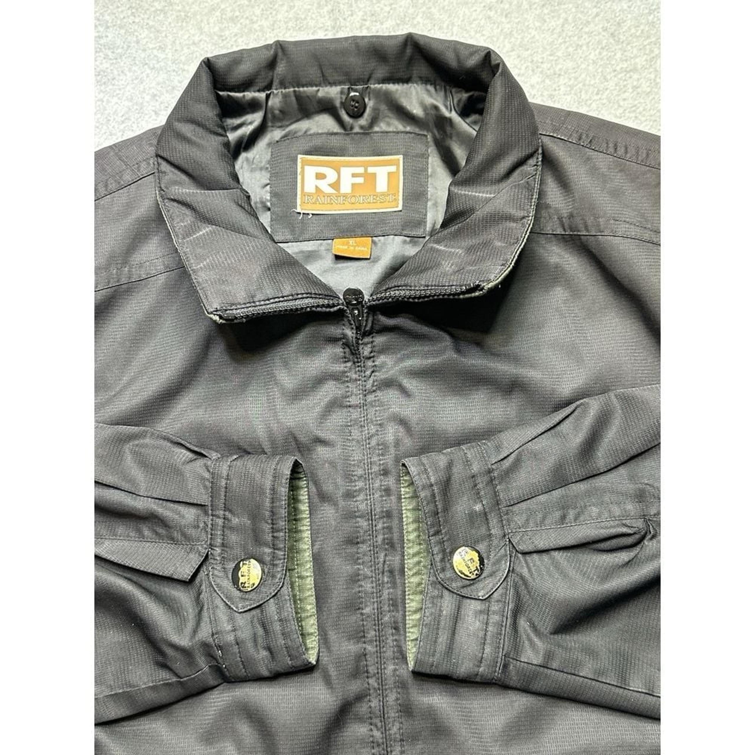 RFT Rainforest Jacket Adult Extra Large Black Full Zip Hiking Outdoors Mens