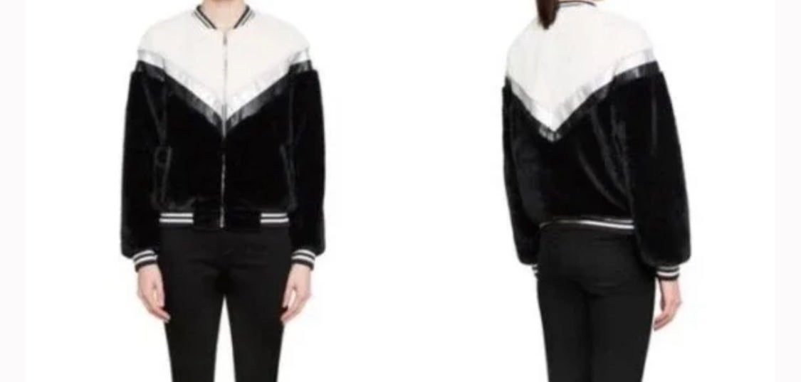 APPARIS Florence Faux Fur Leather Bomber Jacket