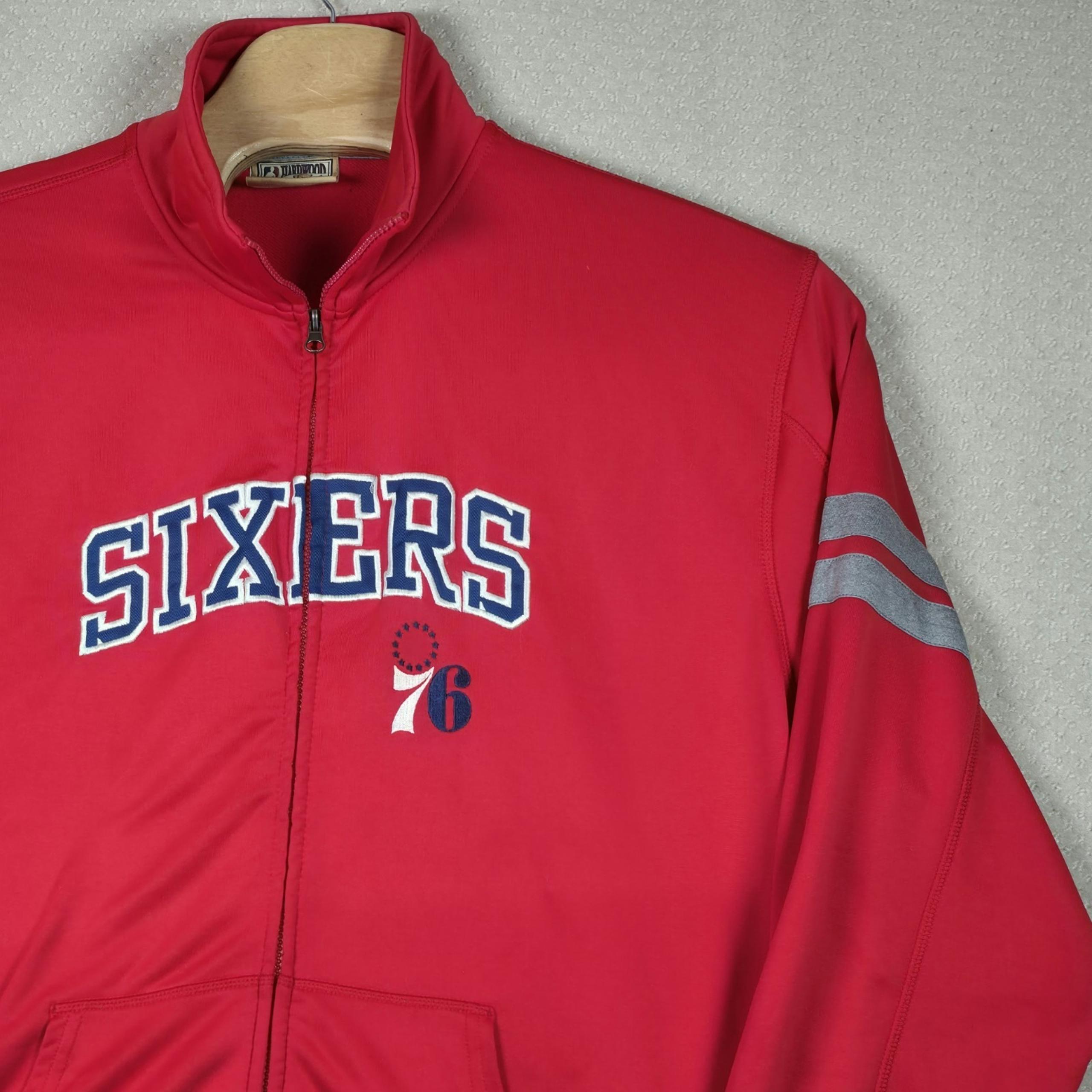 VTG Philadelphia 76ers Hardwood Classics NBA Track Jacket Full Zip Men's 2XL 90s
