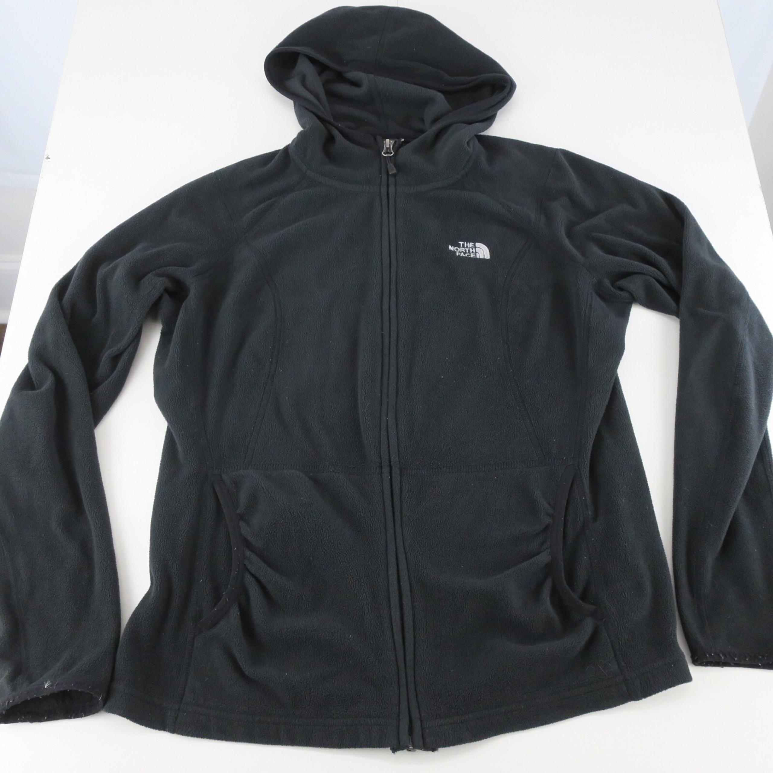 The North Face Long Sleeve Full Zip Hooded Fleece Sweater Womens M Black