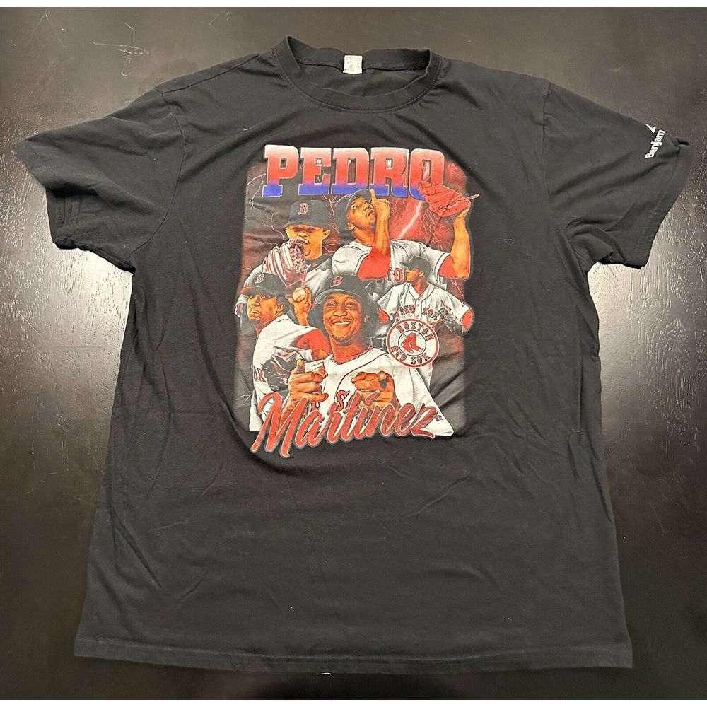 Boston Red Sox Pedro Martinez Baseball Rap MLB Tee Shirt XL Black