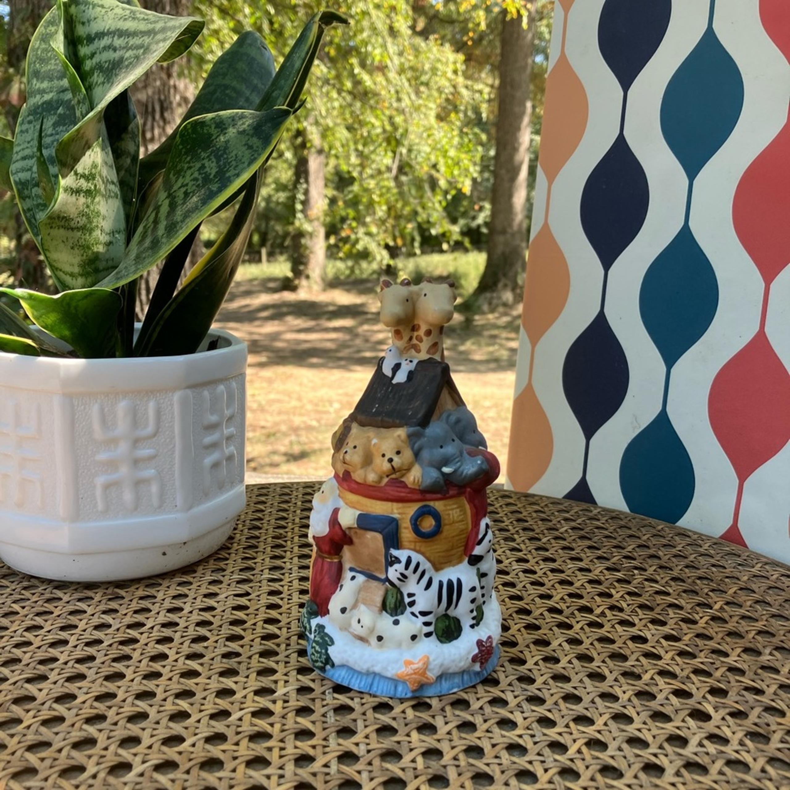 Multicolor Noah's Ark Ceramic 5 1/2" Dinner Bell