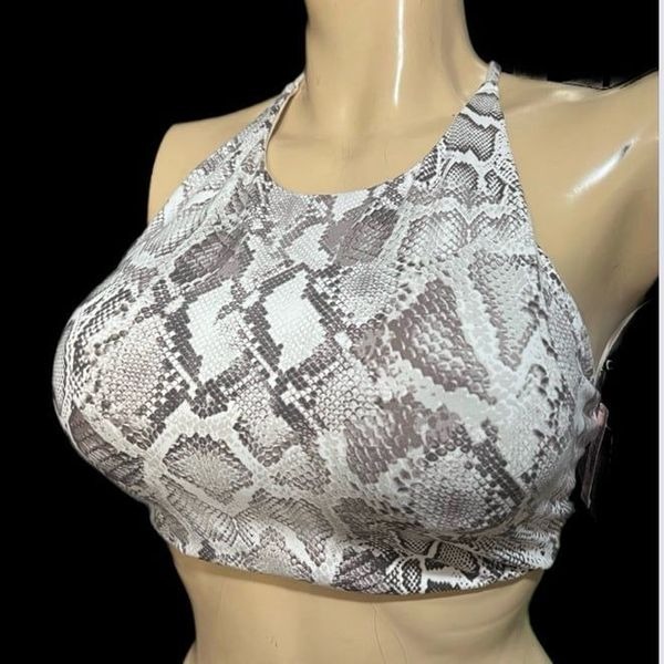 Victoria’s Secret High Neck Minimum Support On point Sport Bra Snake print L