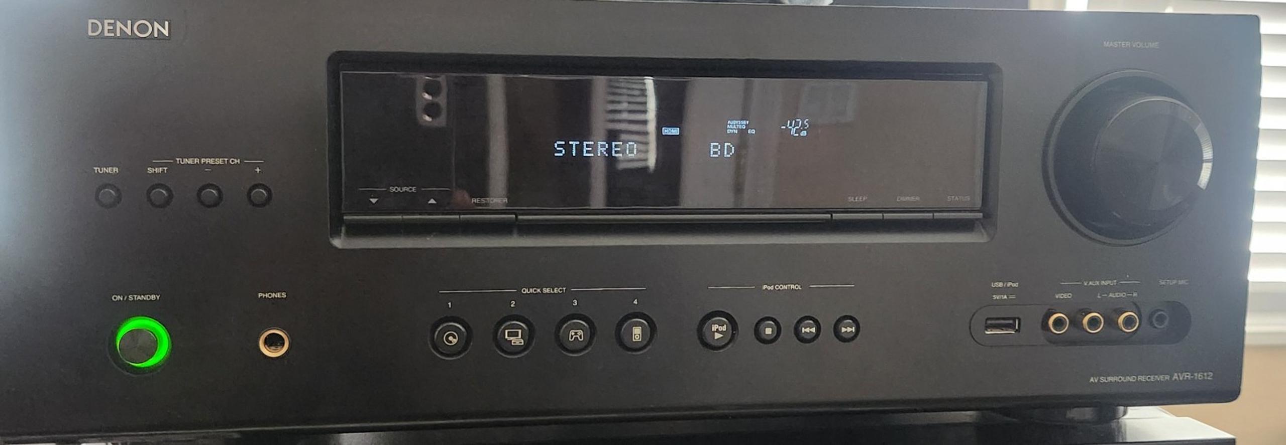 Denon AVR-1612 Home theater receiver with 3D-ready HDMI switching