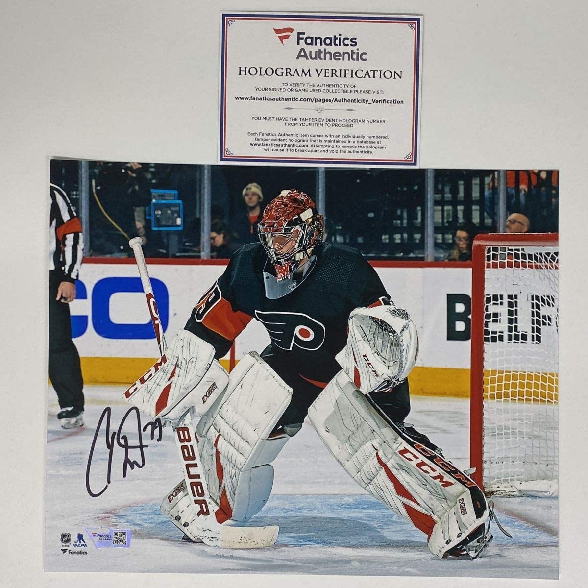 Autographed/Signed Carter Hart Philadelphia Flyers 8x10 Photo Fanatics COA