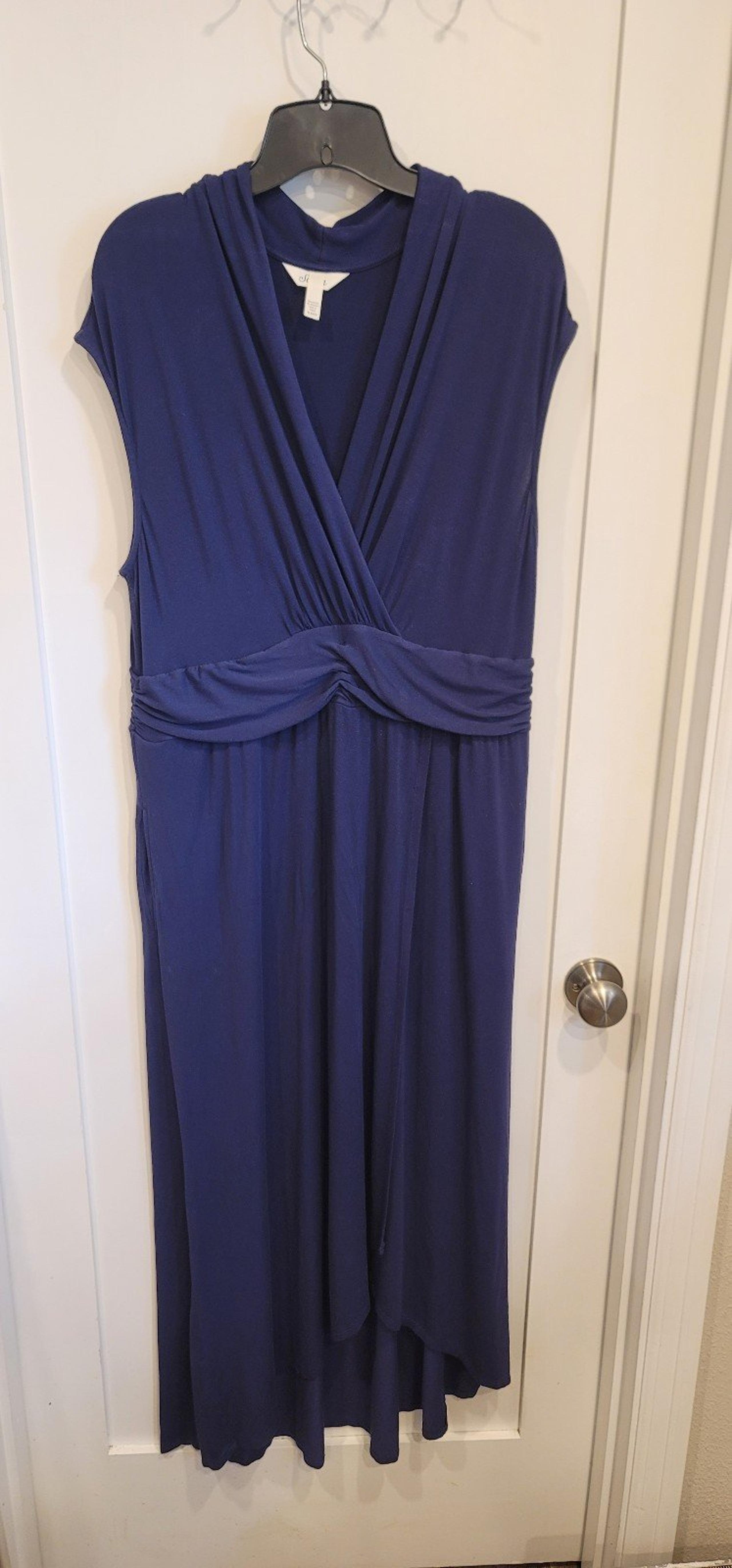 Soma navy blue stretch hi-lo maxi dress size XL
