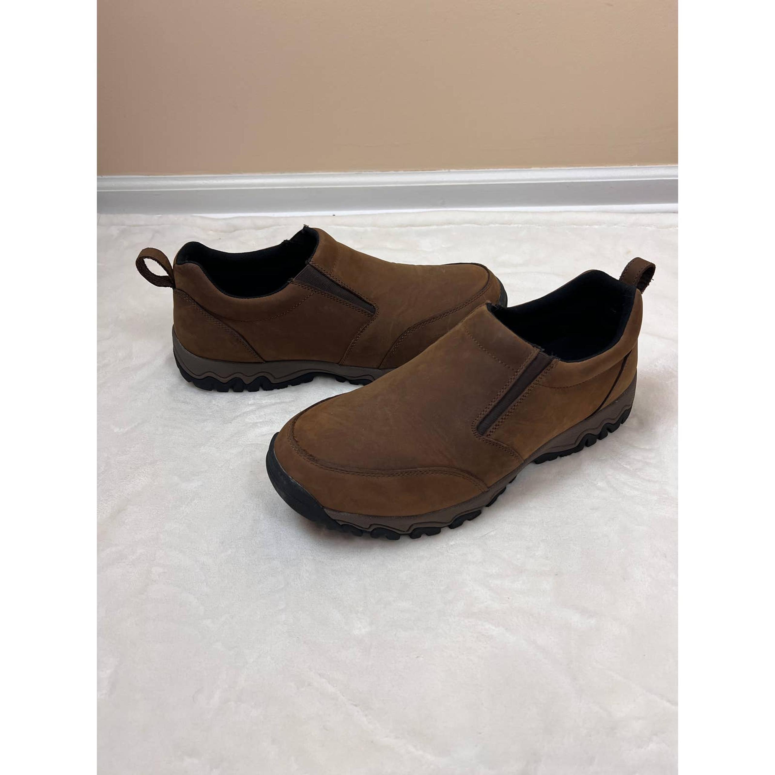 Duluth Trading Company Wild Boar Leather Mocs 14 slip ons