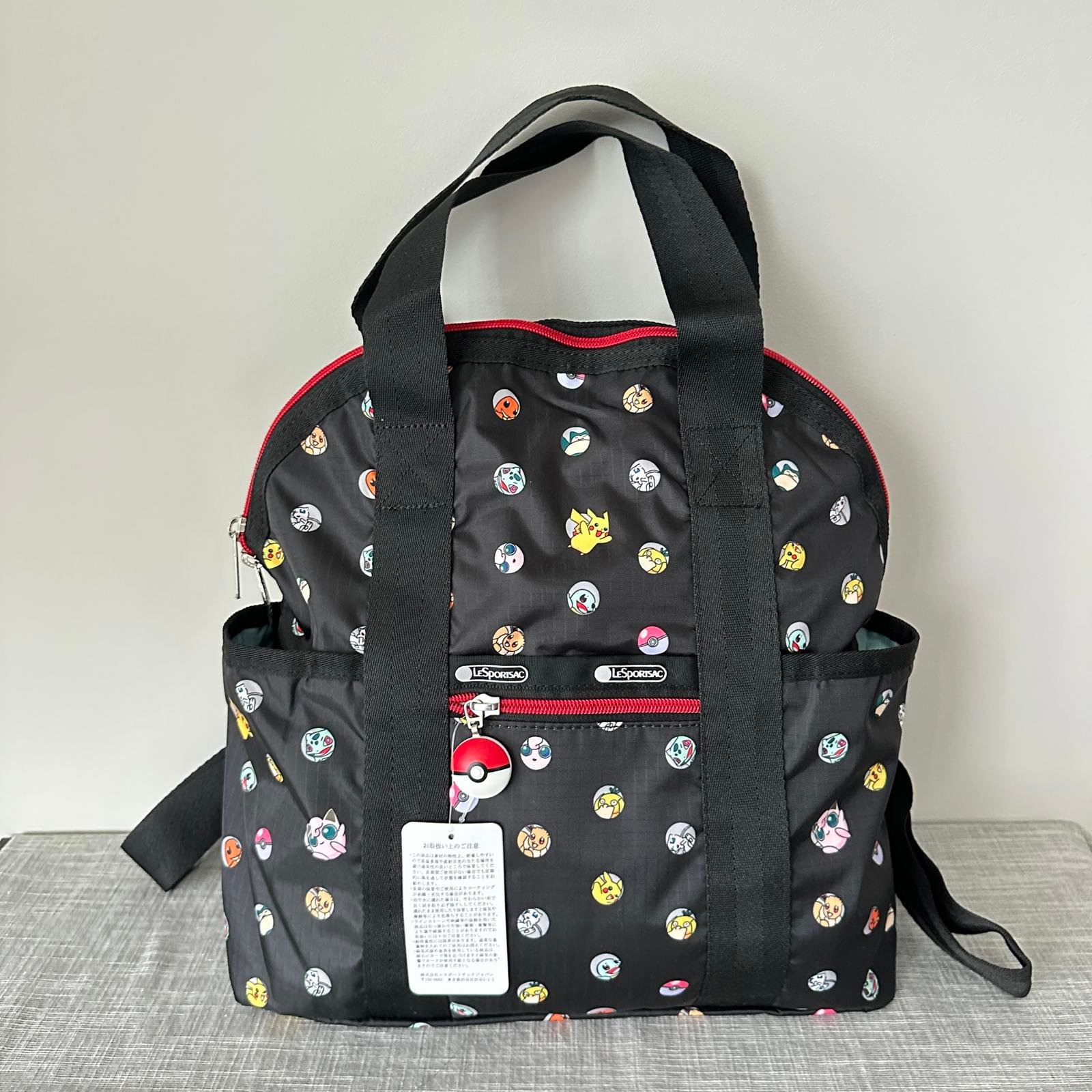Lesportsac Pokemon Double Trouble Backpack Travel Bag NWT