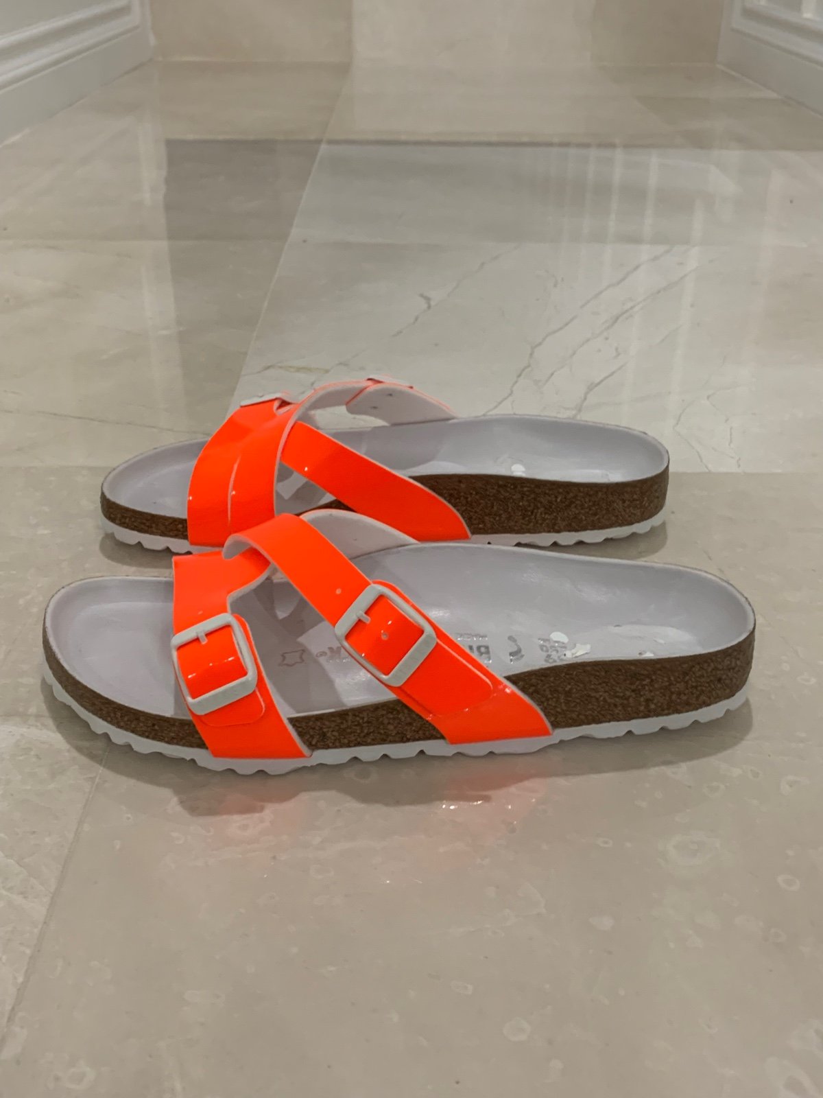 BIRKENSTOCK YAO BALANCE WOMENS SANDALS, NEON ORANGE Size 39