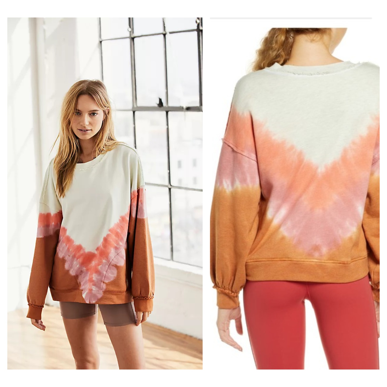 Free People Ombre Tie-Dye Metti Crew Sweatshirt Size Small