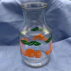 Vtg Anchor Hocking Orange Juice Pitcher Carafe Glass Orange Slices 56 oz No Lid
