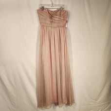 MONIQUE LHUILLIER Blush Rose Sheer Fully Lined Bridesmaids Dress Women 12 FLAWED