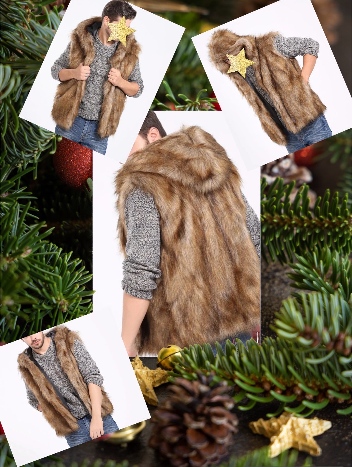 NWOT Lanshifei Faux Fur Hooded Vest