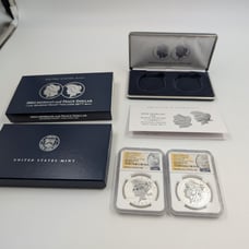 2024-S Morgan and Peace 1 Reverse PF 70 NGC Early Releases 2 Coin Set