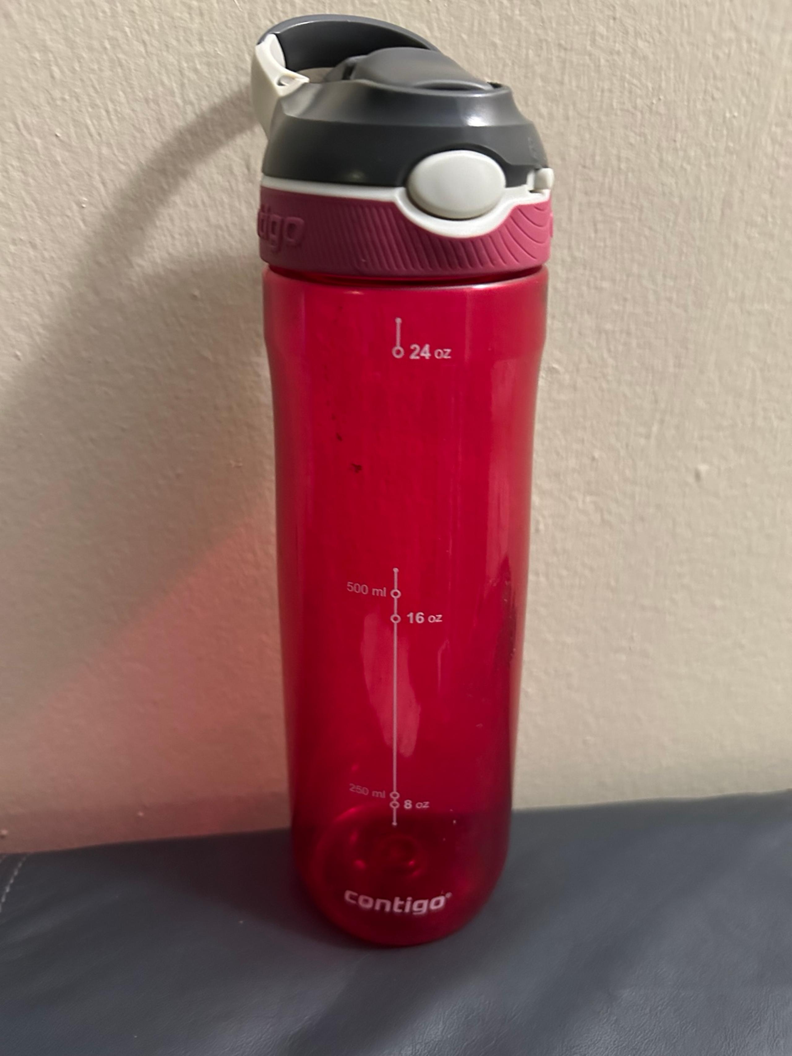 Contigo AutoSpout Water Bottle 24 oz. Ashland Clippable Lid Pink Plastic