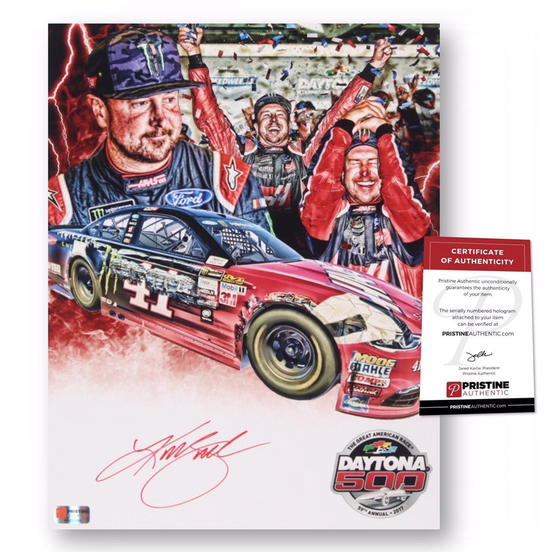 Kurt Busch Signed NASCAR #41 Daytona 500 Win 11x14 Photo (PA COA)