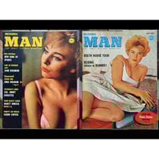 MODERN MAN Vol.12 #7 & 12 Vintage 1963 Mag Diana Hunter & Gina Graham + Pin-Ups