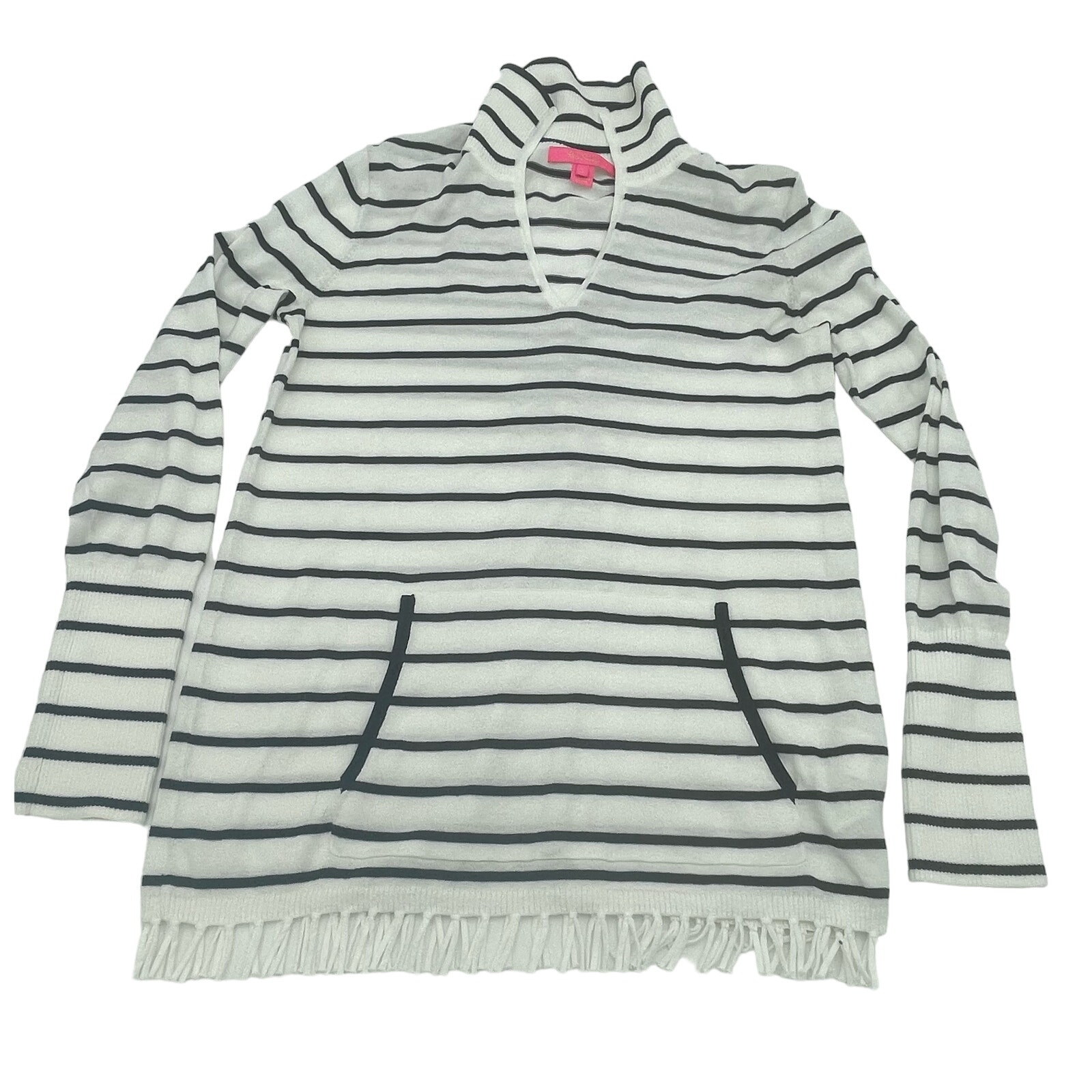 Lilly Pulitzer Crestwood Women's White Blue Maritime Striped Sweater, Size Small