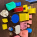 46 piece vintage plastic dollhouse set