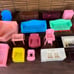 46 piece vintage plastic dollhouse set