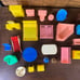 46 piece vintage plastic dollhouse set