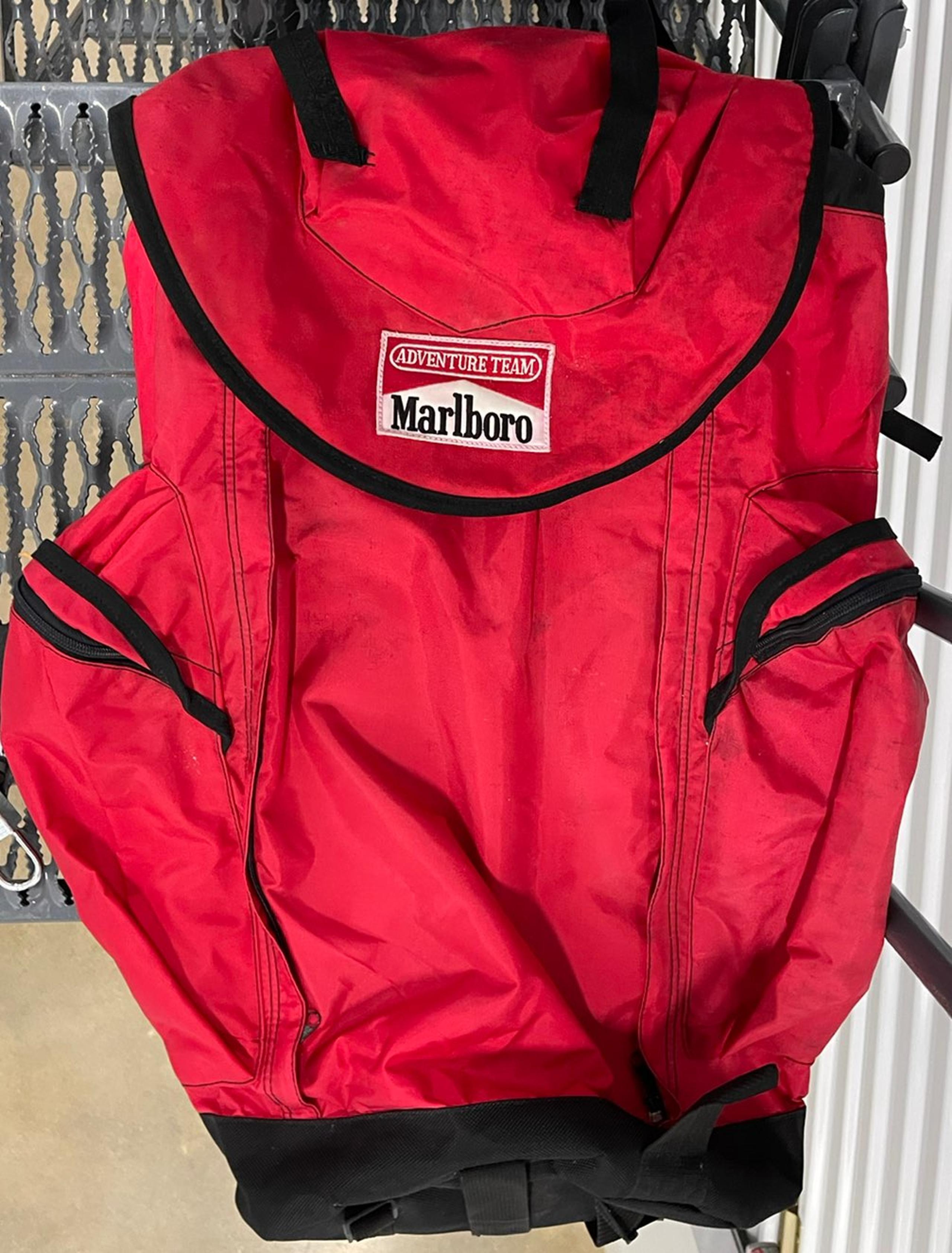 Vintage Marlboro Red Black Rugged Hiking Travel Camping Backpack