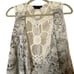 BcbgMaxazria womans grey & white Paisley no button vest with lace back size L/XL