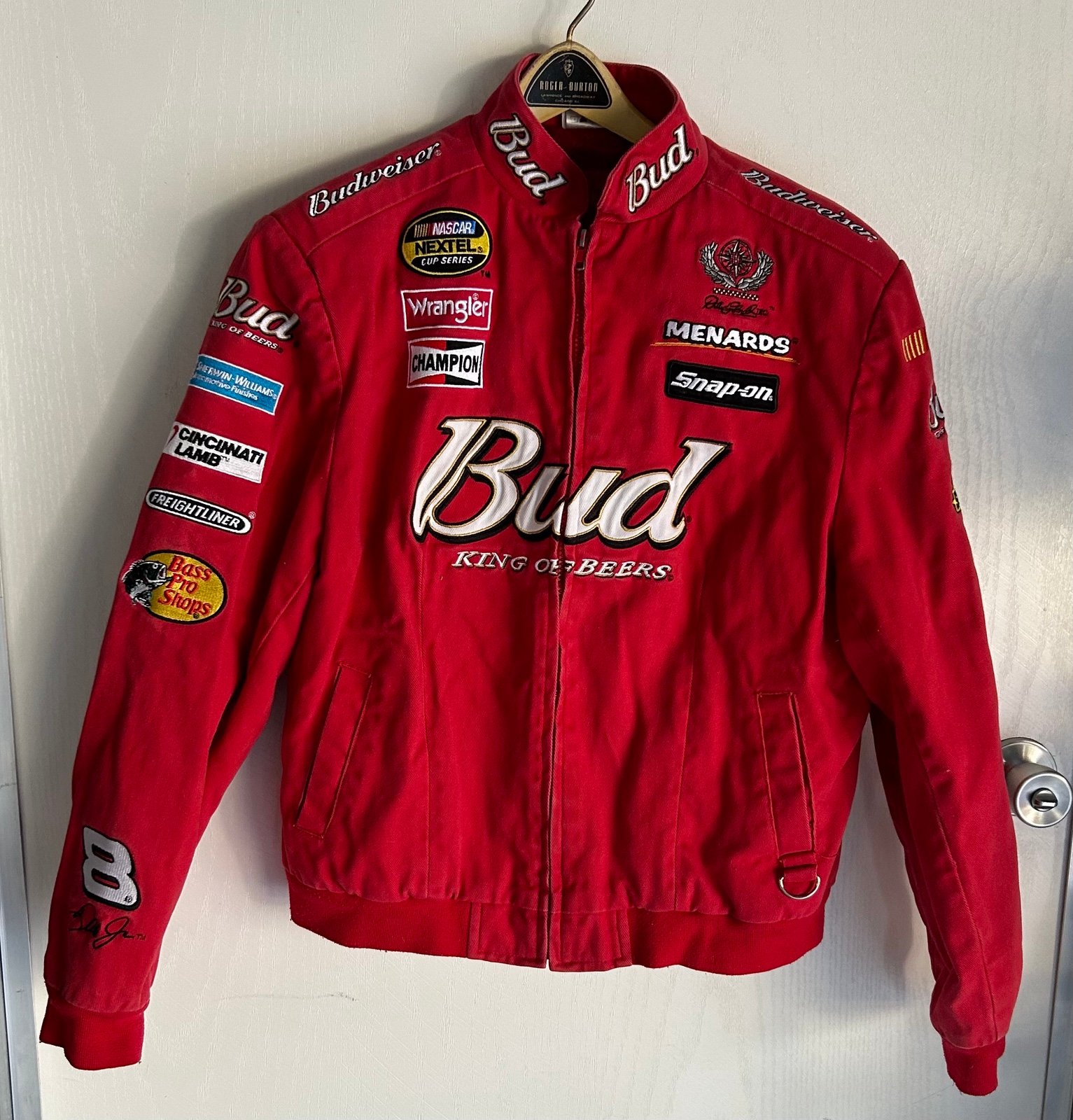 XL women’s Dale Jr 8 Budweiser jacket