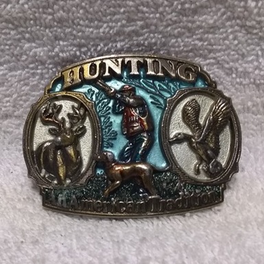 Hunting The Great American Tradition Buckle 1986 #1817 Great Vintage Condition
