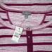 Talbots Button Up Henley Long Sleeve Shirt Purple Striped Large NWT
