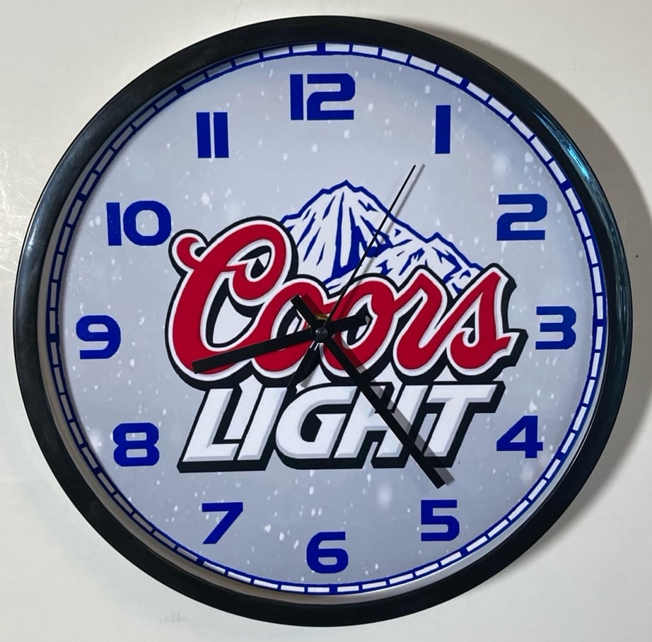 Coors Light logo battery operated wall hanging clock