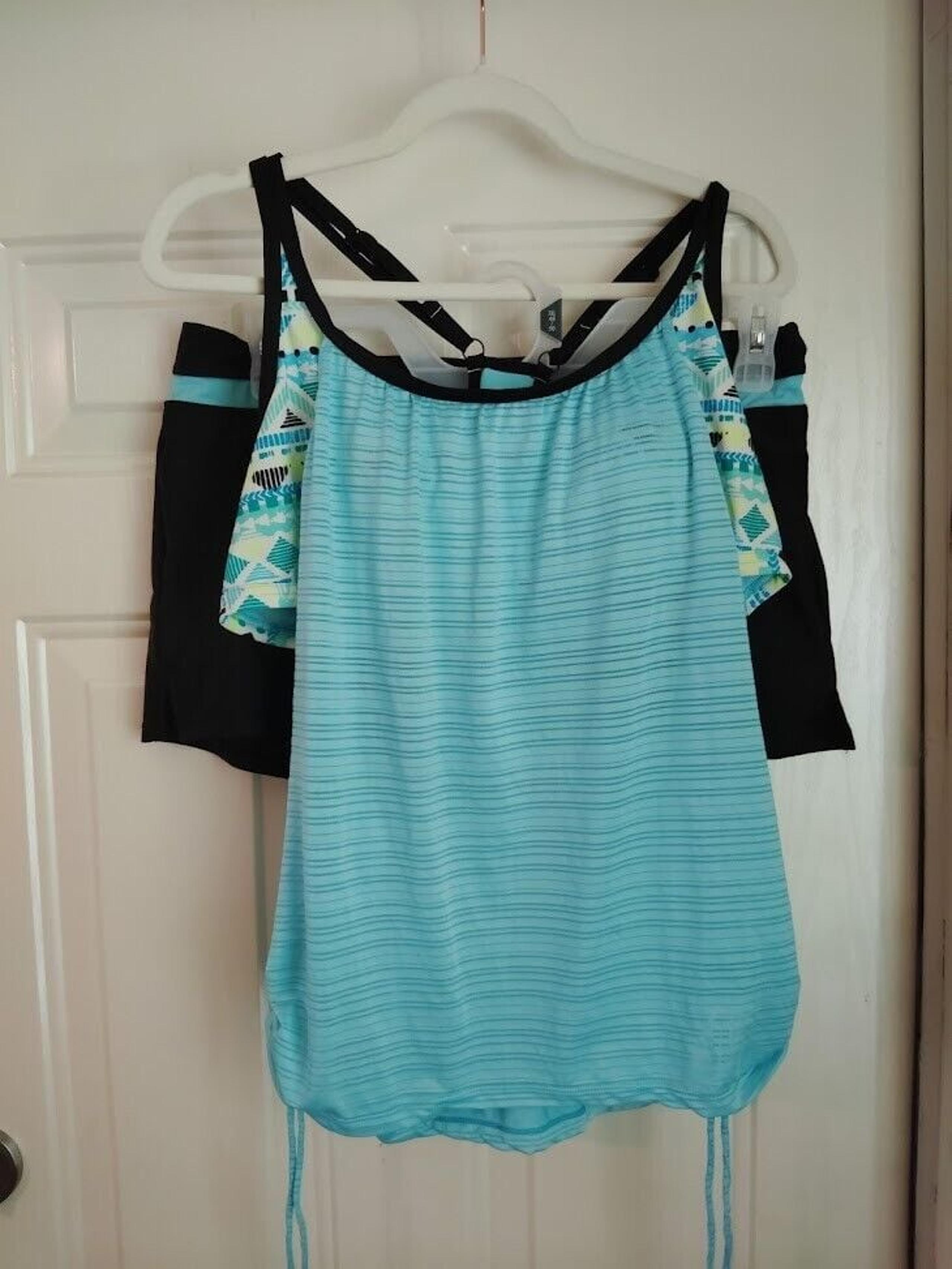 ZeroXposur Women' Two Piece Tankini With Boy short Sporty Swimsuit size L/XL