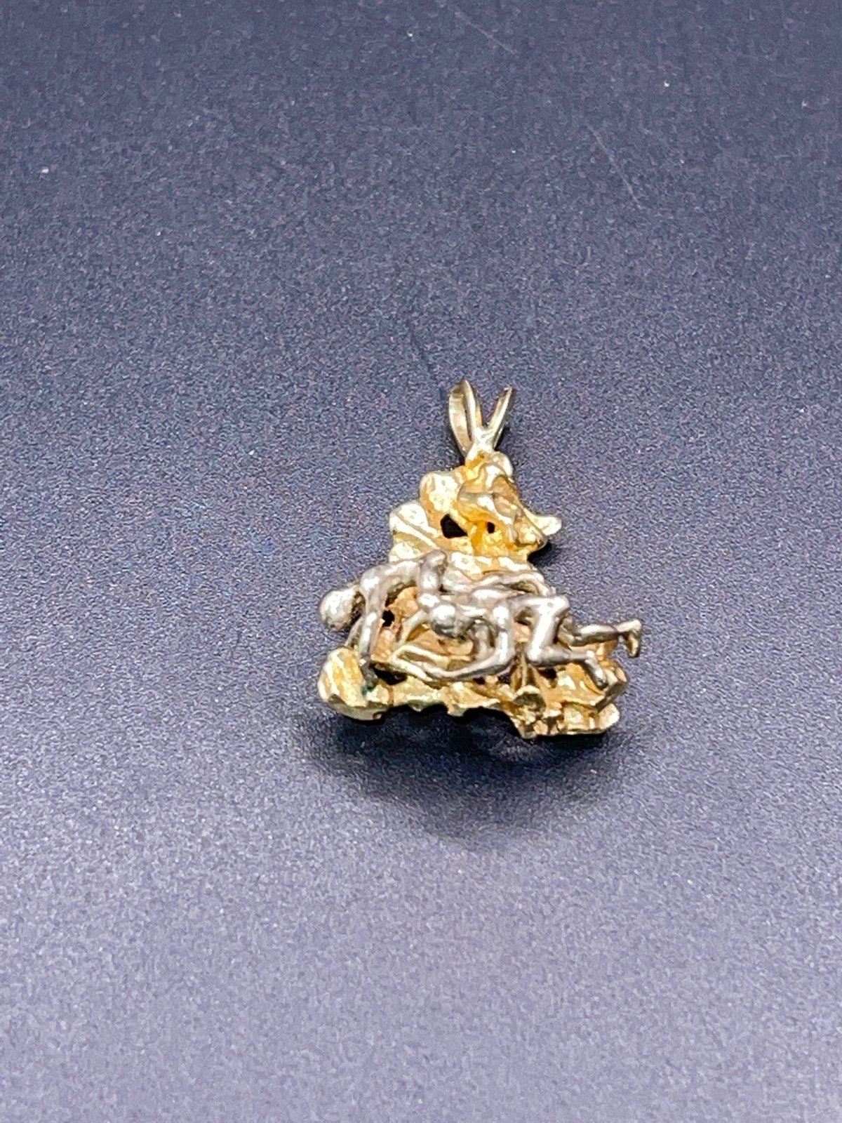 Pendent 14k white and yellow gold nugget rock climber’s 010722@