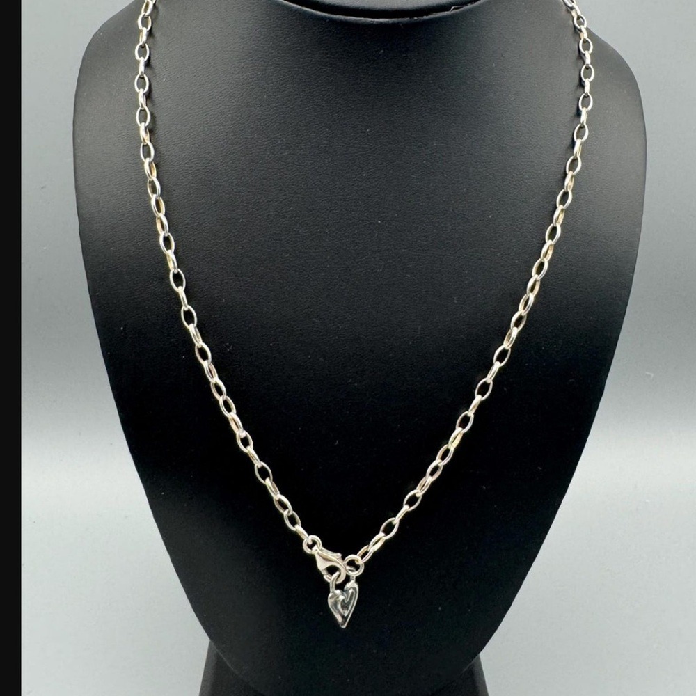 Hagit Gorali 19 925 sterling silver link chain necklace signed heart pendant