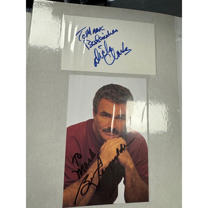 Burt Reynolds & Dick Clark Autographed Photo Memorabilia With Personal Inscripti