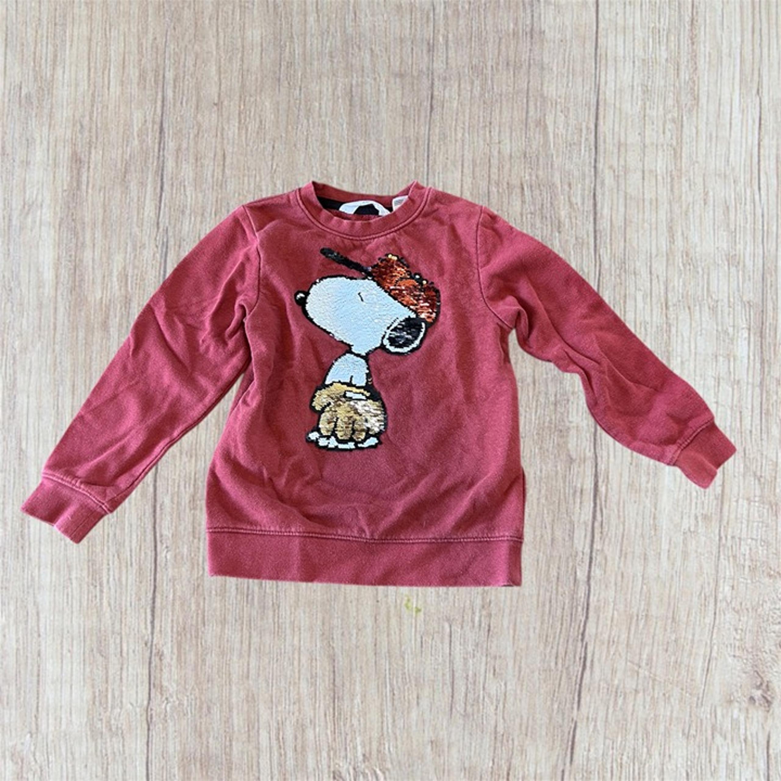 5-6 H&M Snoopy Flip Sequin Sweatshirt