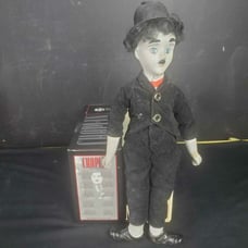 Hollywood legends Charlie Chaplin and George Burns plush figures. Figures are 16
