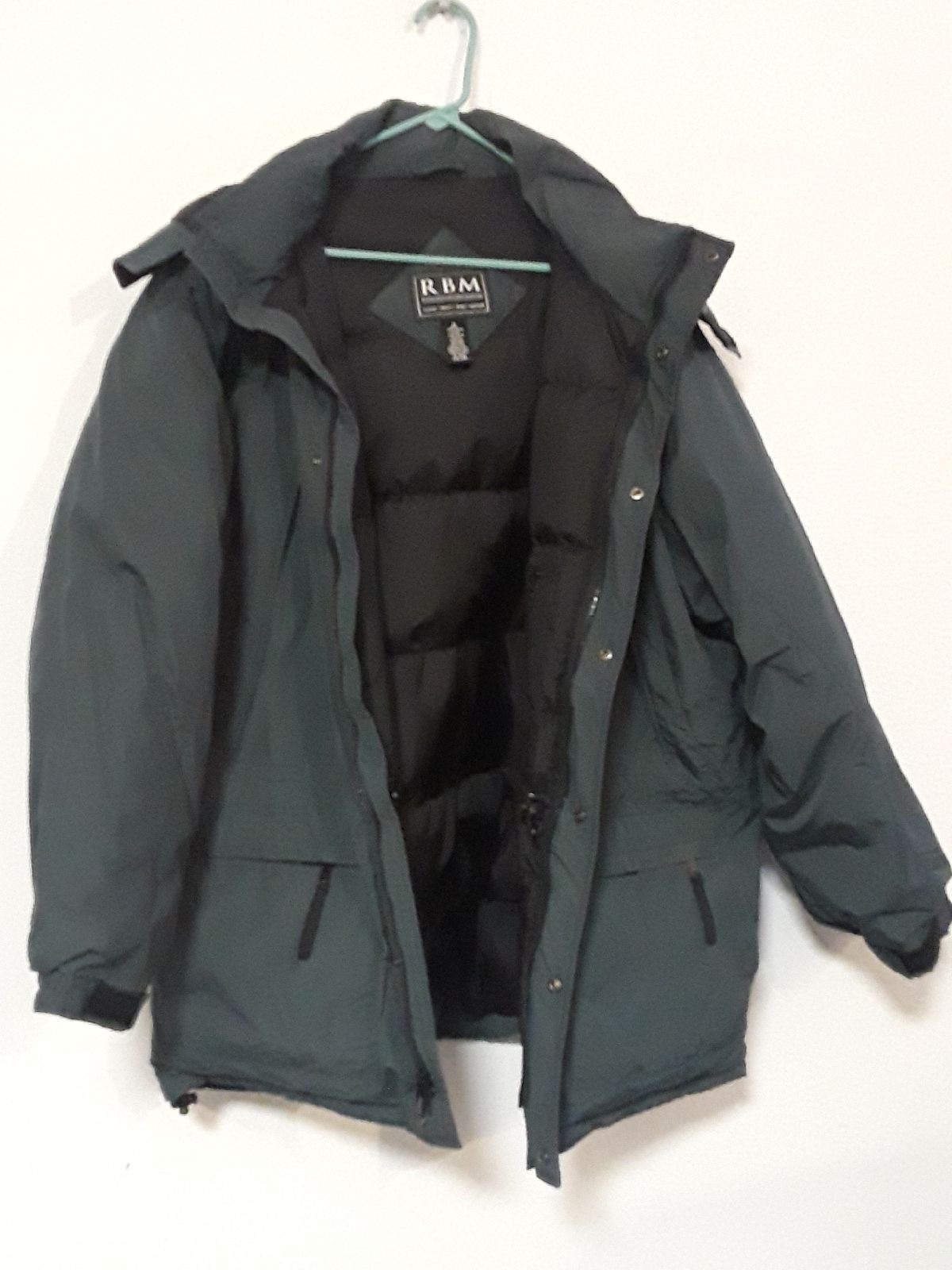 VTG. R B M OUTDOOR COLLECTION DOWN/FEATHERS SZ. XL DK GRN JACKET