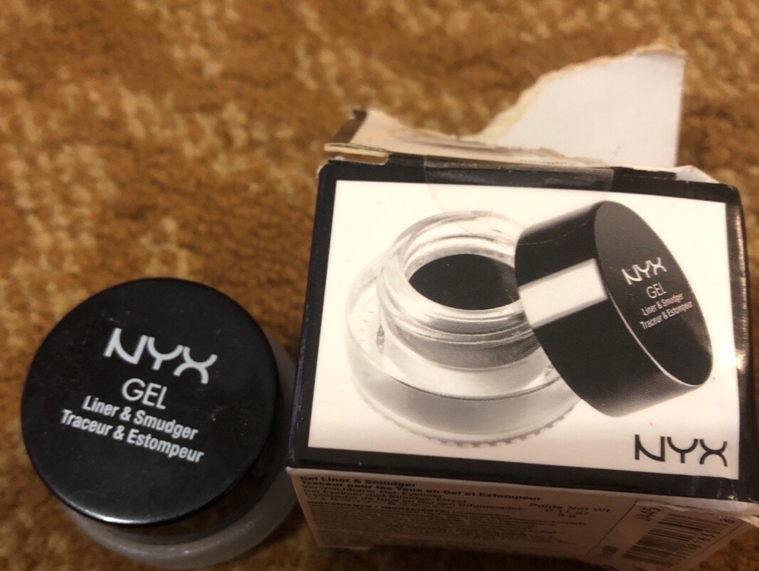 Lot 2 new NYX gel liner and smudger GLAS01 betty jet black eyeliner