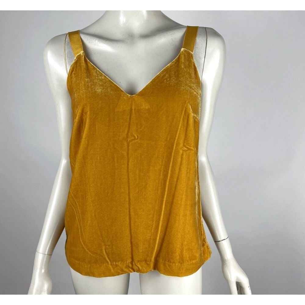 J Crew Drapey Velvet Camisole Top Women XS NWT Viscose Tank V-Neck Orange Tunic