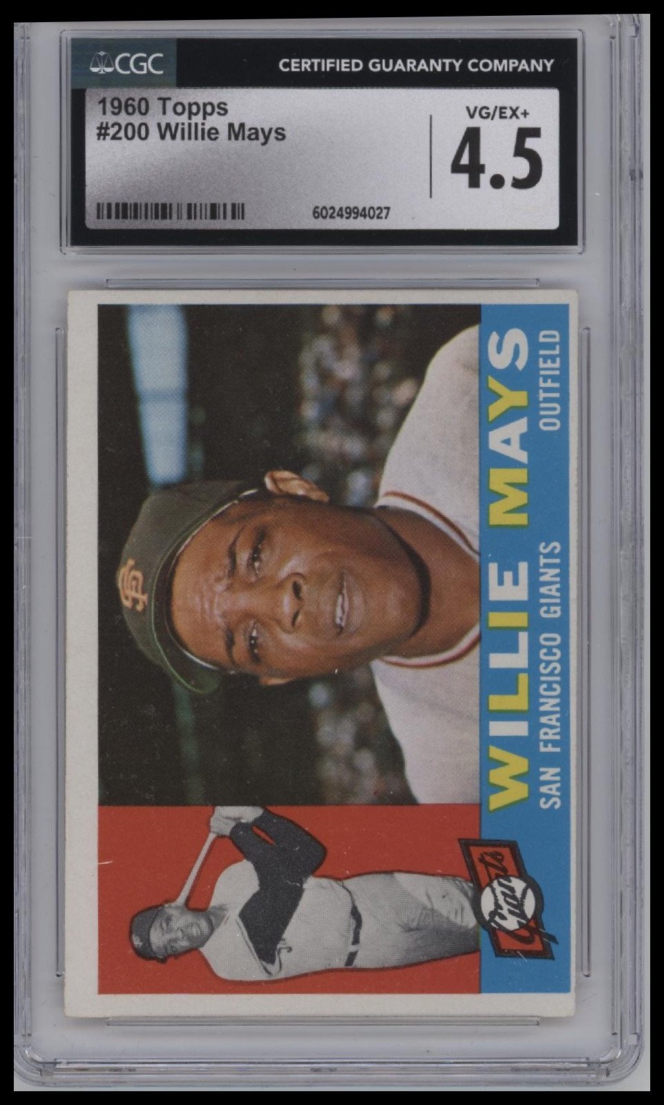 1960 Topps #200 Willie Mays CGC 4.5